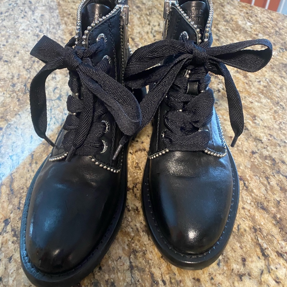 Zadig & Voltaire Black Ankle Boots with Silver Accents